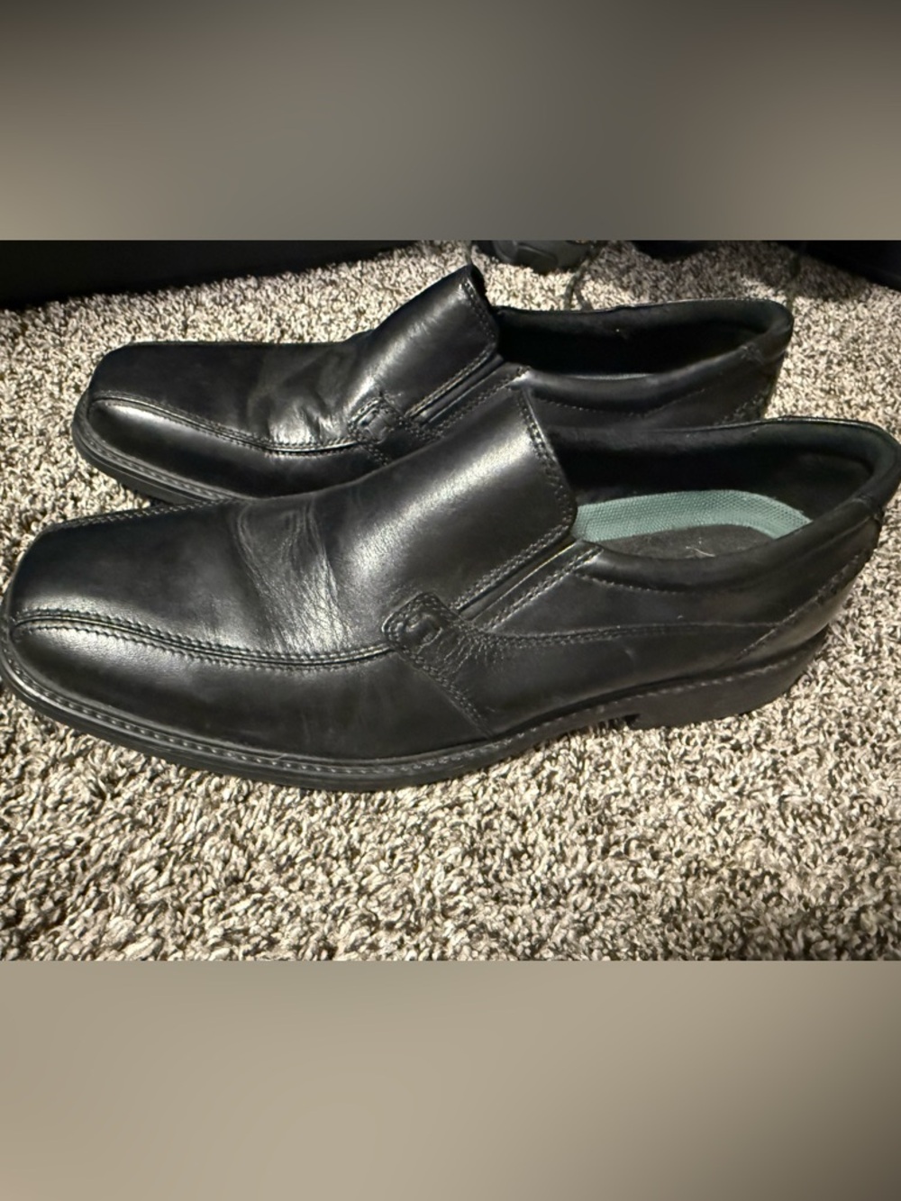 Clarks Black Leather Slip-On Loafers